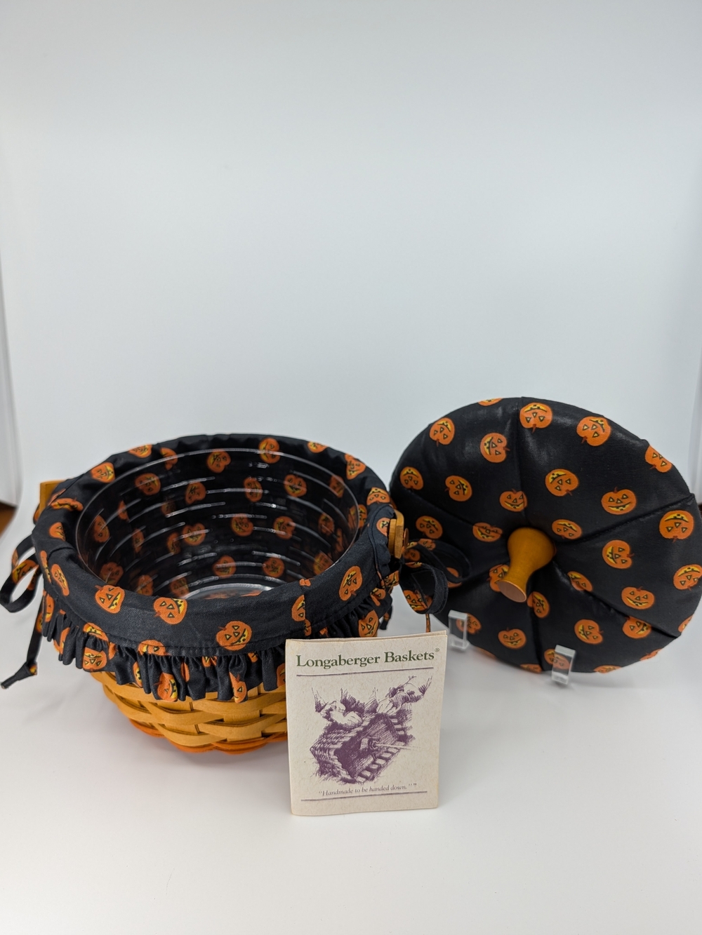 Longaberger Small Pumpkin Basket/Stem Lid/Protector/Jack-O'-Lantern Liner, 16012 - Picture 12 of 12